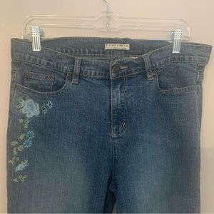 4/$15 Y2k Liz Claiborne Blue Floral Straight Leg Jeans
